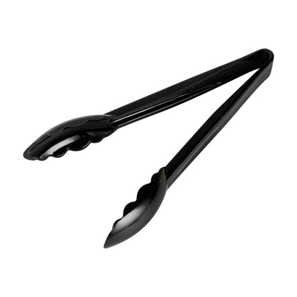 Cater Tek Black Plastic Catering Tongs - 9" - 1 count box