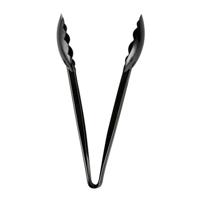 Cater Tek Black Plastic Catering Tongs - 9" - 1 count box