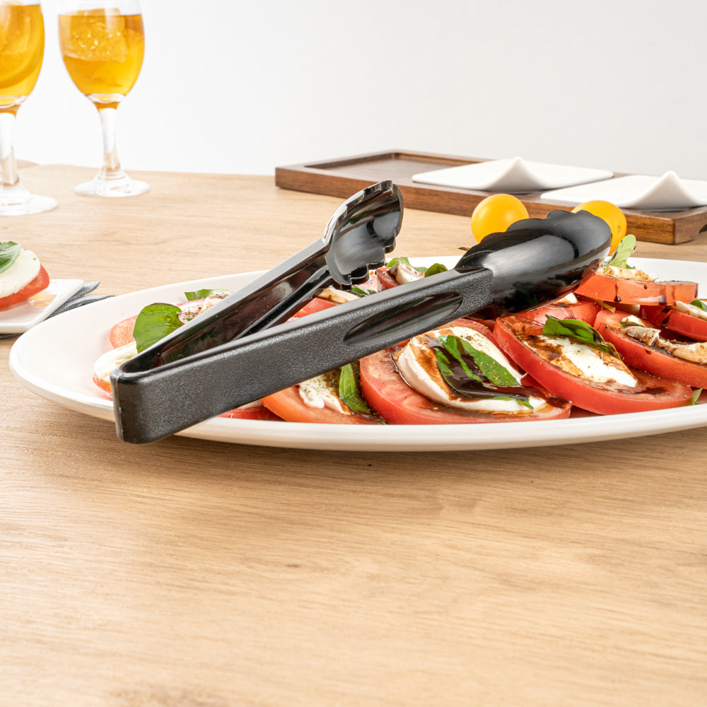 Cater Tek Black Plastic Catering Tongs - 9" - 1 count box
