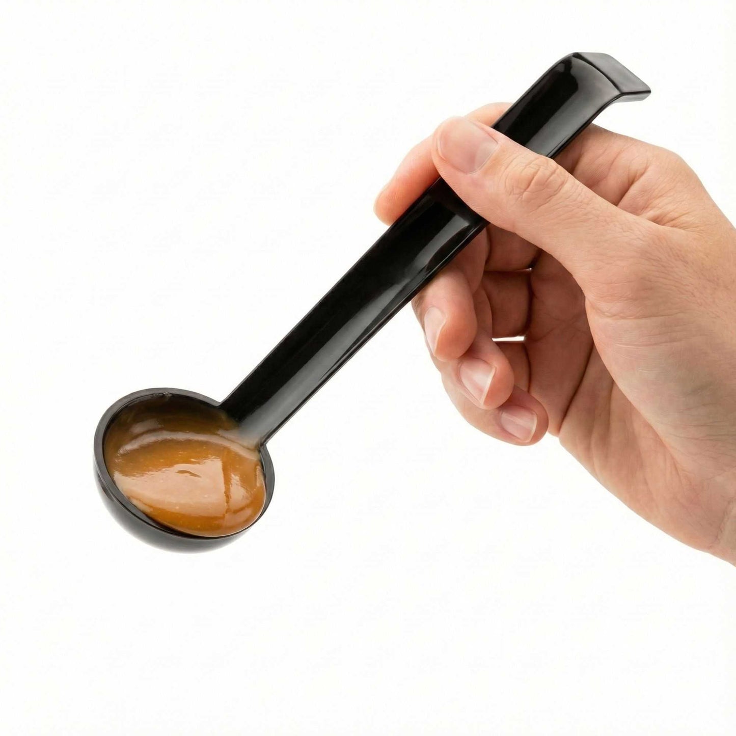 Voga 1 oz Black Plastic Sauce Ladle - 8 1/2" - 1 count box