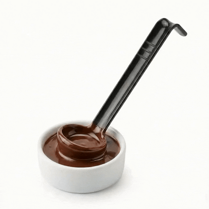 Voga 1 oz Black Plastic Sauce Ladle - 8 1/2" - 1 count box