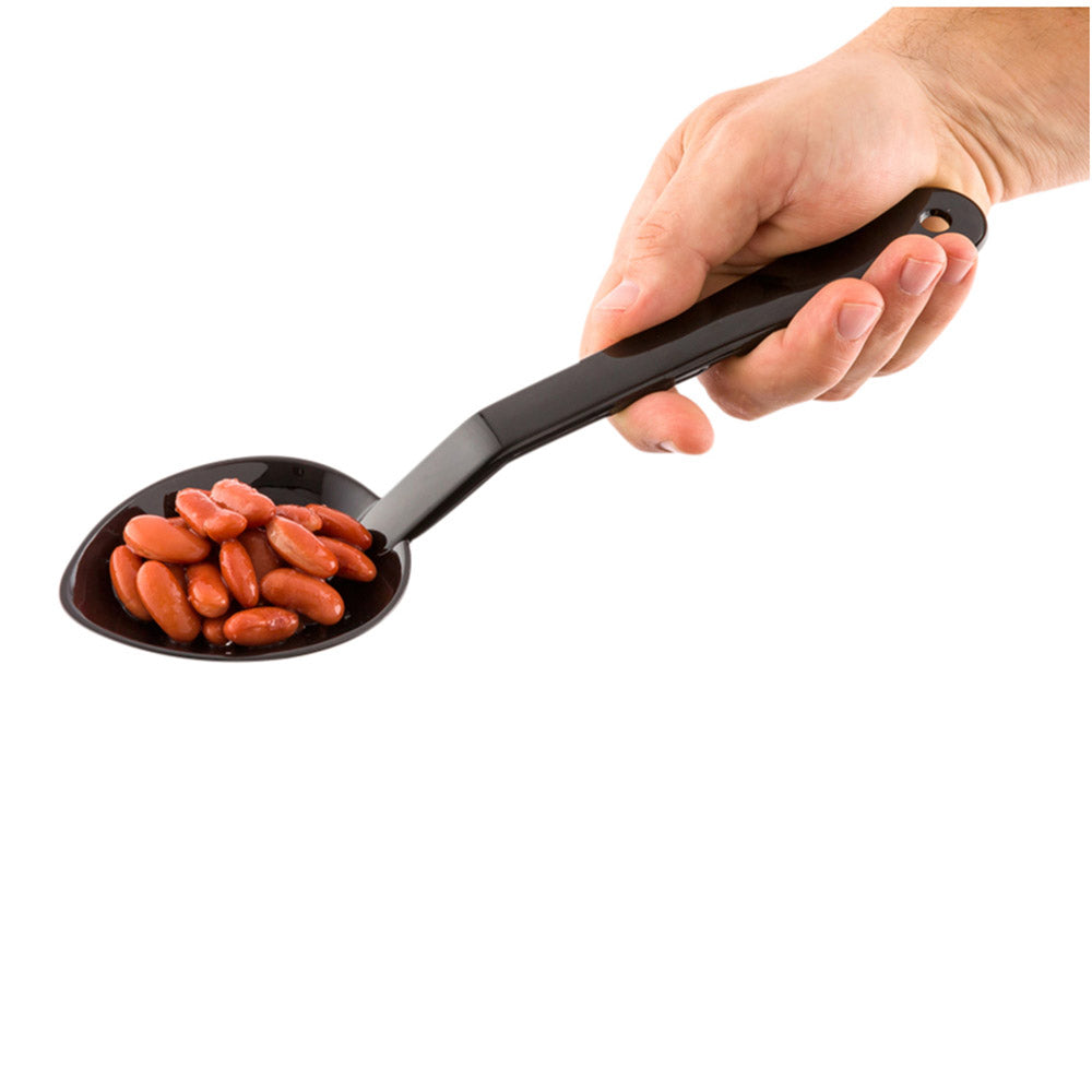 Cater Tek Black Plastic Catering Spoon - Perforated - 11" - 1 count box
