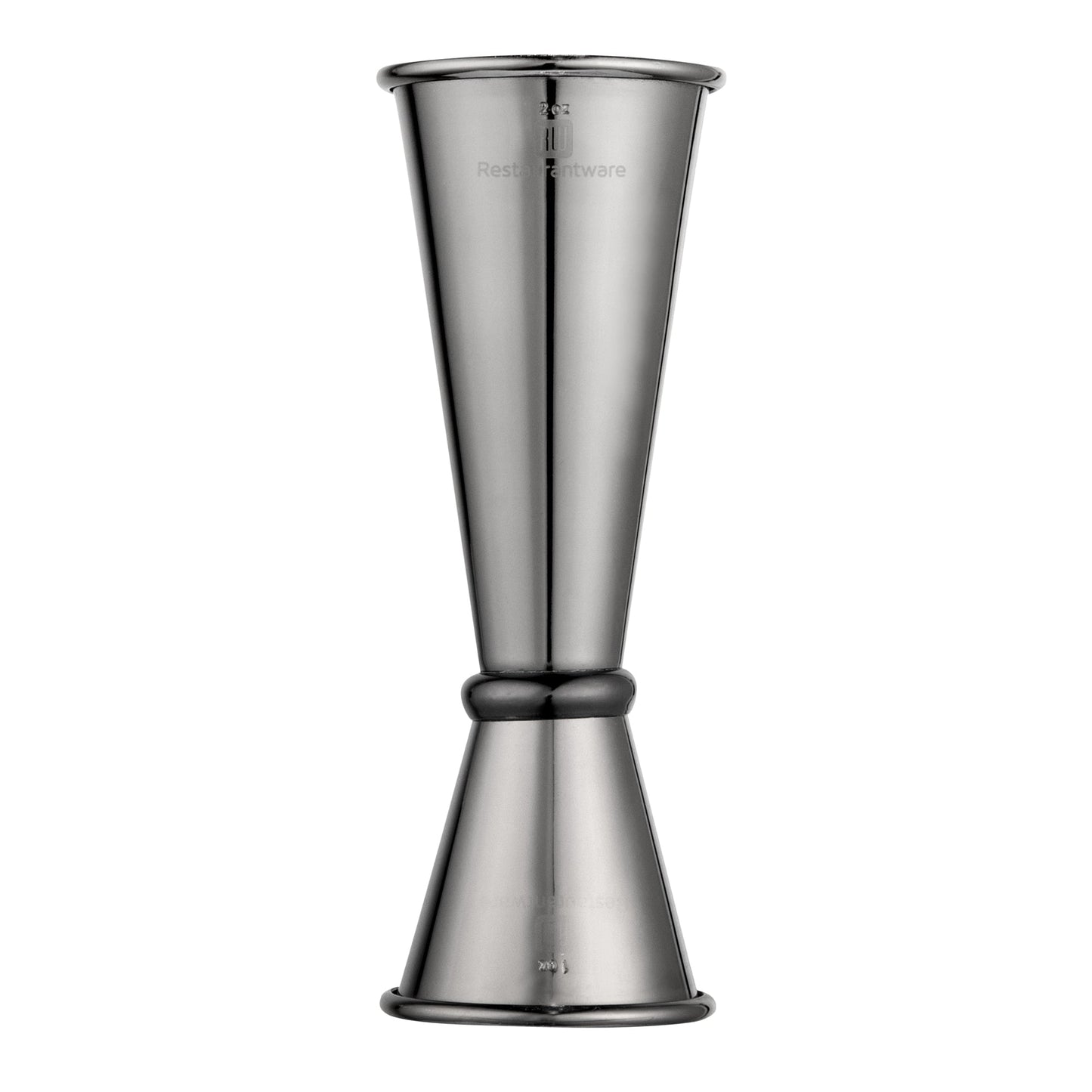 Bar Lux 1 oz / 2 oz Black Stainless Steel Jigger - Japanese Style - 1 count box