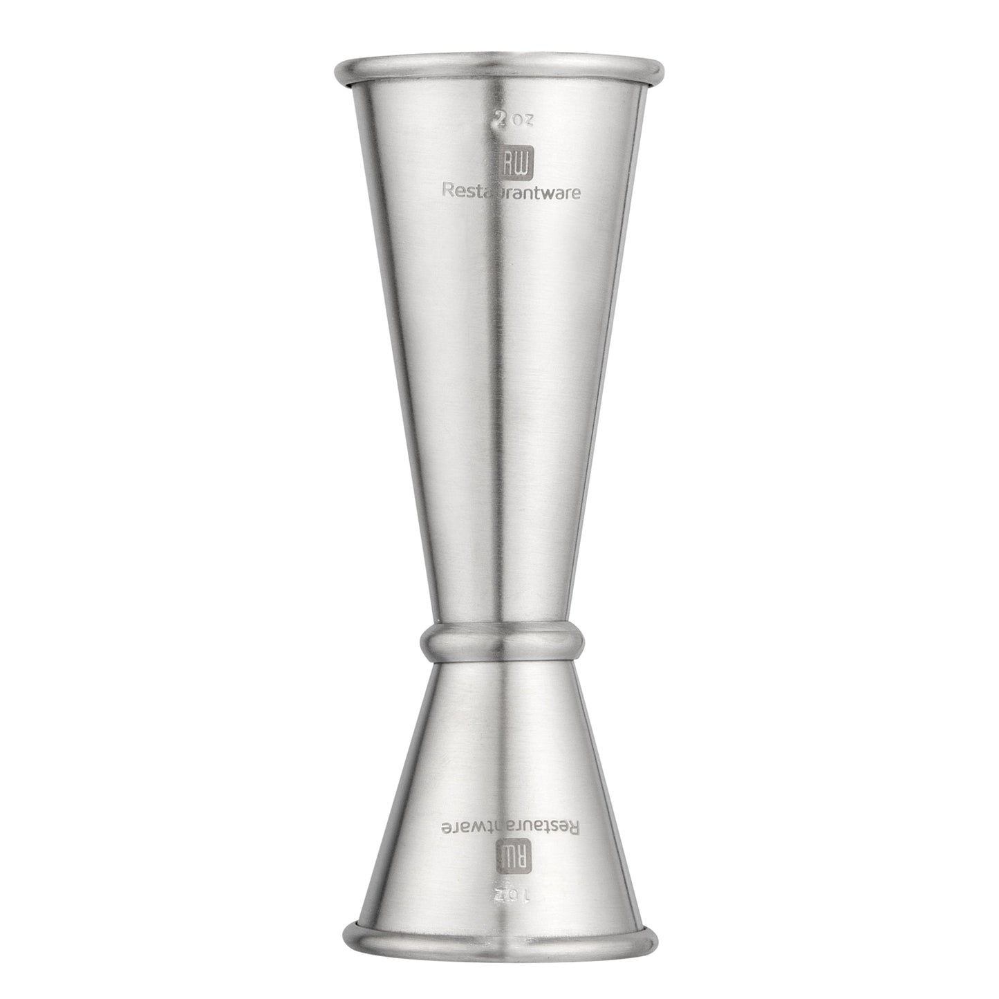 Bar Lux 1 oz / 2 oz Stainless Steel Jigger - Japanese Style, Brushed Finish - 1 count box