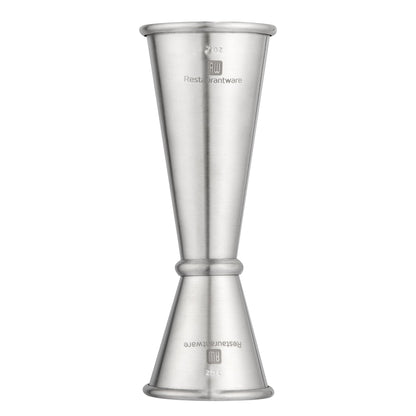Bar Lux 1 oz / 2 oz Stainless Steel Jigger - Japanese Style, Brushed Finish - 1 count box