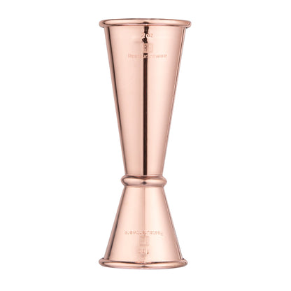 Bar Lux 1 oz / 2 oz Copper-Plated Stainless Steel Jigger - Japanese Style - 1 count box
