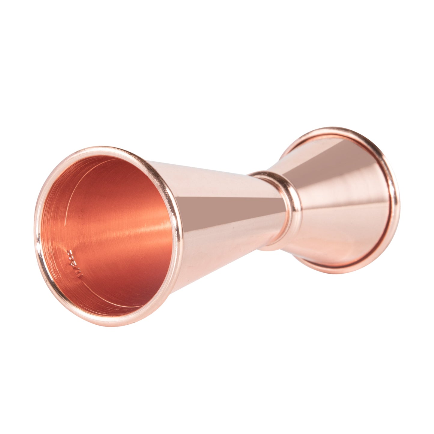 Bar Lux 1 oz / 2 oz Copper-Plated Stainless Steel Jigger - Japanese Style - 1 count box