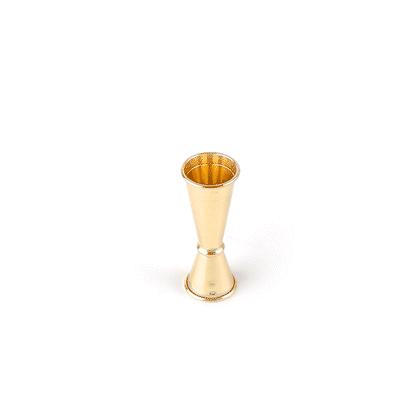 Bar Lux 1 oz / 2 oz Gold-Plated Stainless Steel Jigger - Japanese Style - 1 count box