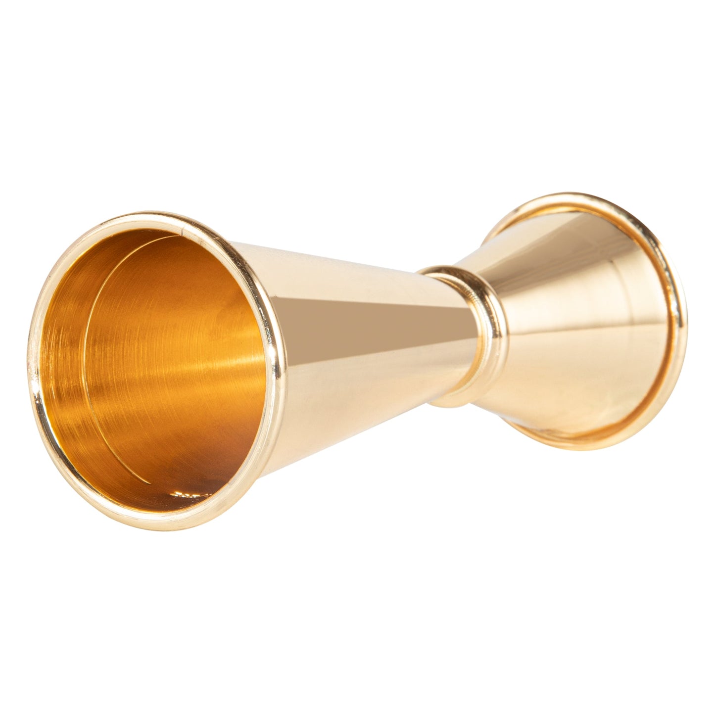 Bar Lux 1 oz / 2 oz Gold-Plated Stainless Steel Jigger - Japanese Style - 1 count box