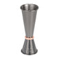 Bar Lux 1 oz / 2 oz Black-Plated Stainless Steel Jigger - Japanese Style, Copper-Plated Ring - 1 count box