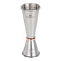 Bar Lux 1 oz / 2 oz Stainless Steel Jigger - Japanese Style, Mirrored Finish, Copper-Plated Ring - 1 count box