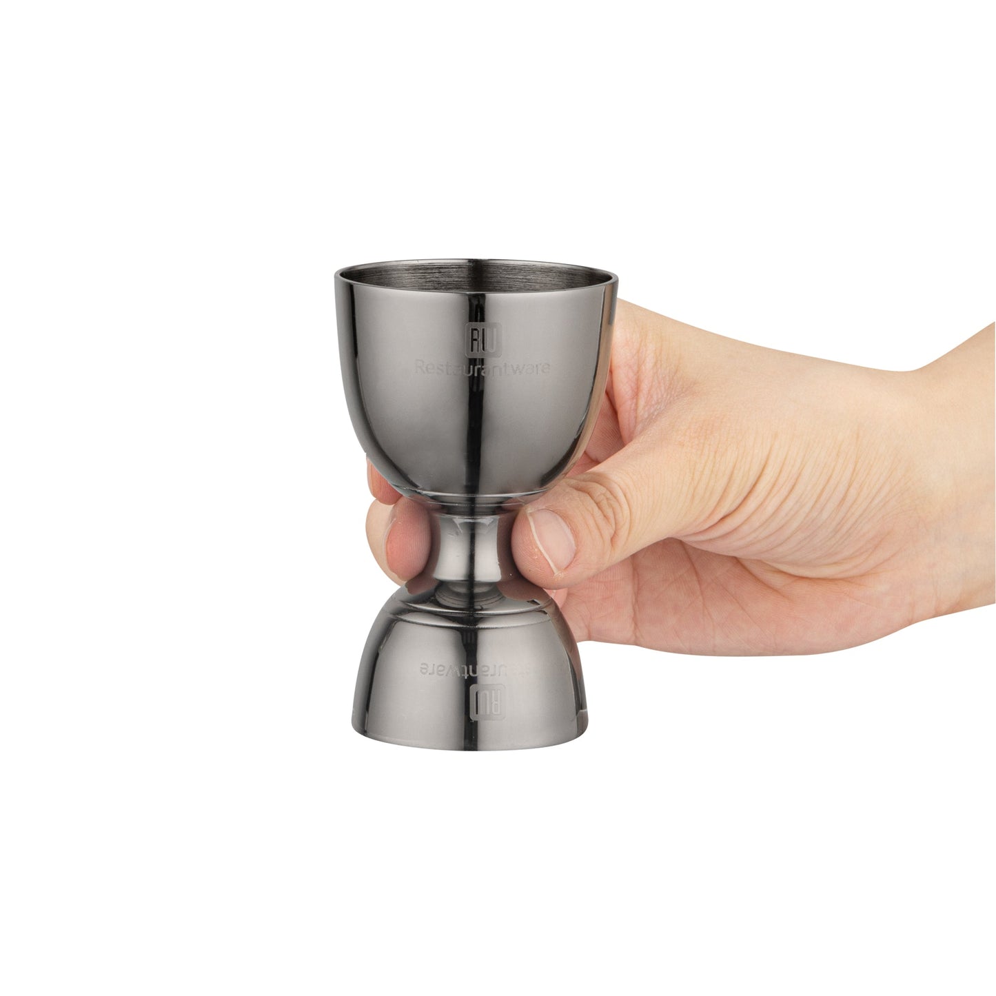 Bar Lux 1 oz / 2 oz Black-Plated Stainless Steel Jigger - Negroni - 1 count box