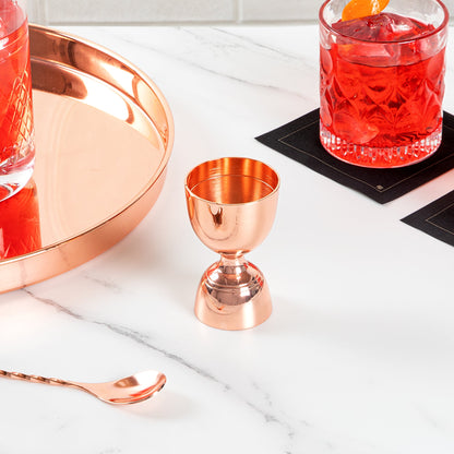Bar Lux 1 oz / 2 oz Copper-Plated Stainless Steel Jigger - Negroni - 1 count box