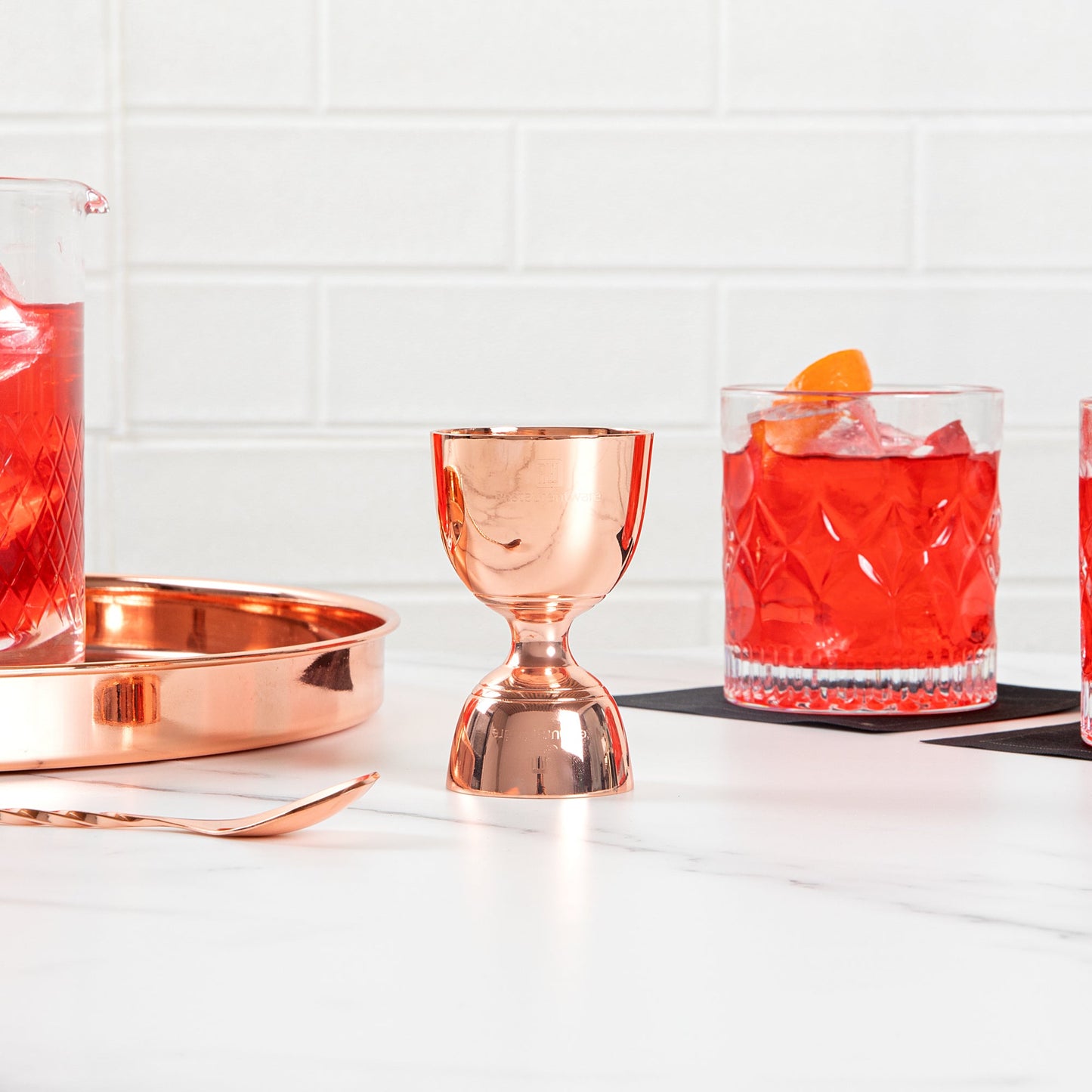Bar Lux 1 oz / 2 oz Copper-Plated Stainless Steel Jigger - Negroni - 1 count box