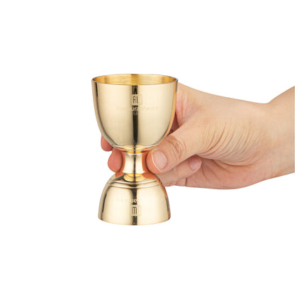 Bar Lux 1 oz / 2 oz Gold-Plated Stainless Steel Jigger - Negroni - 1 count box