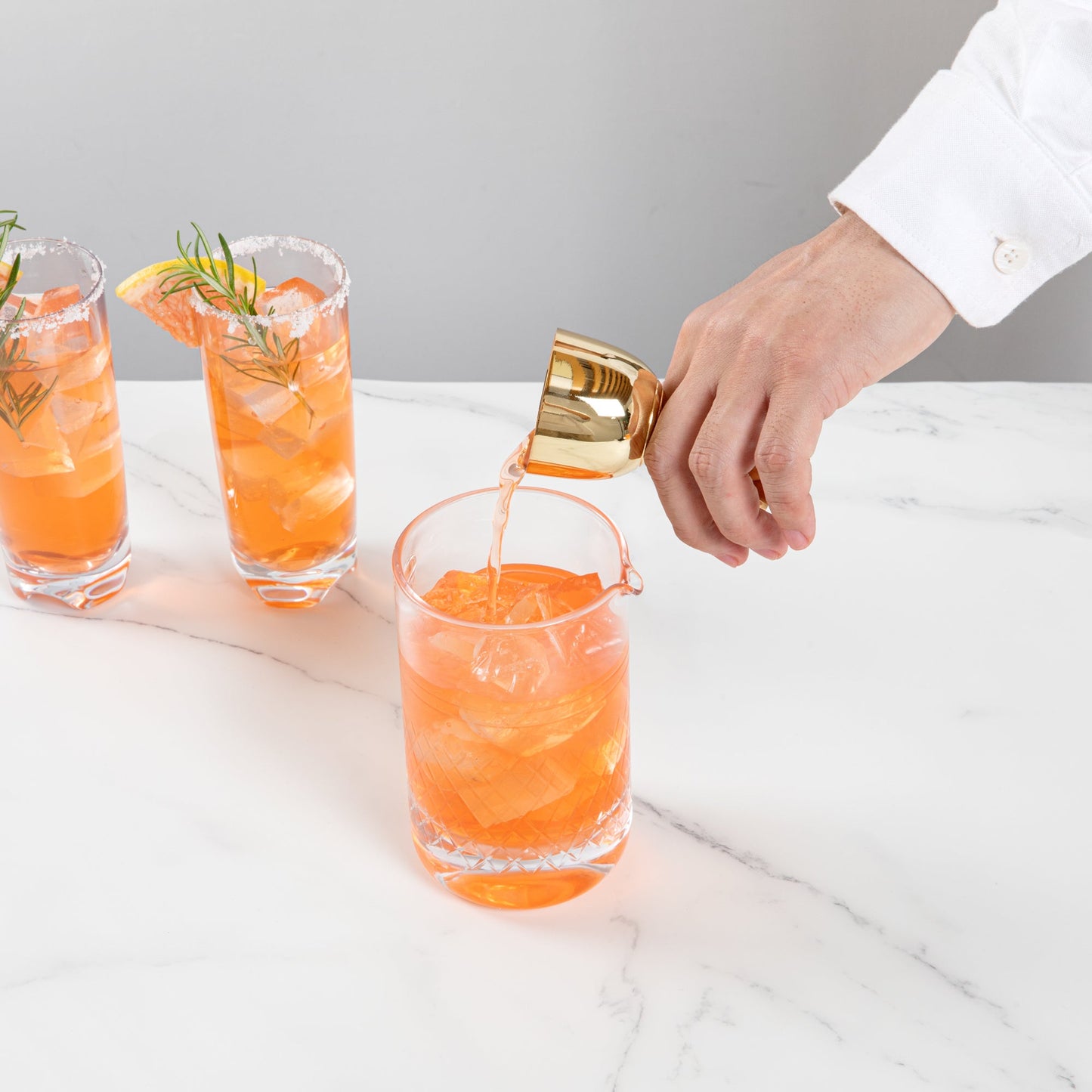 Bar Lux 1 oz / 2 oz Gold-Plated Stainless Steel Jigger - Negroni - 1 count box