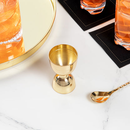 Bar Lux 1 oz / 2 oz Gold-Plated Stainless Steel Jigger - Negroni - 1 count box