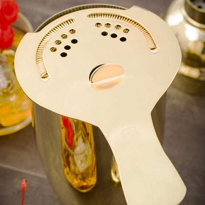 Bar Lux Gold-Plated Stainless Steel Hawthorne Strainer - 6" - 1 count box