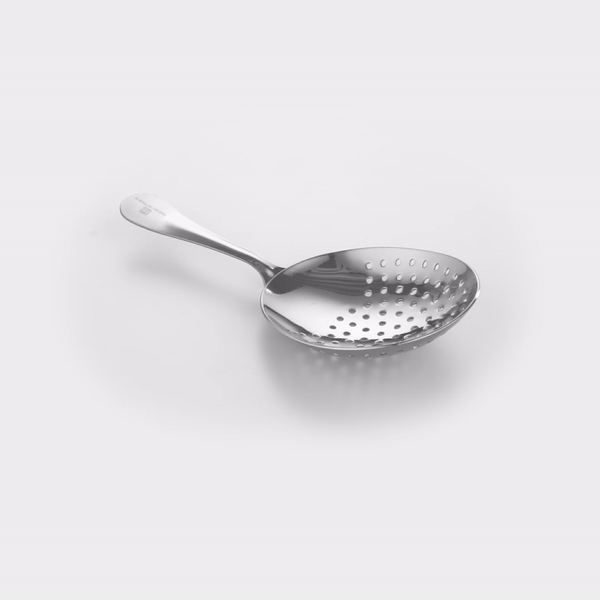 Bar Lux Black-Plated Stainless Steel Julep Strainer - 6 1/2" - 1 count box