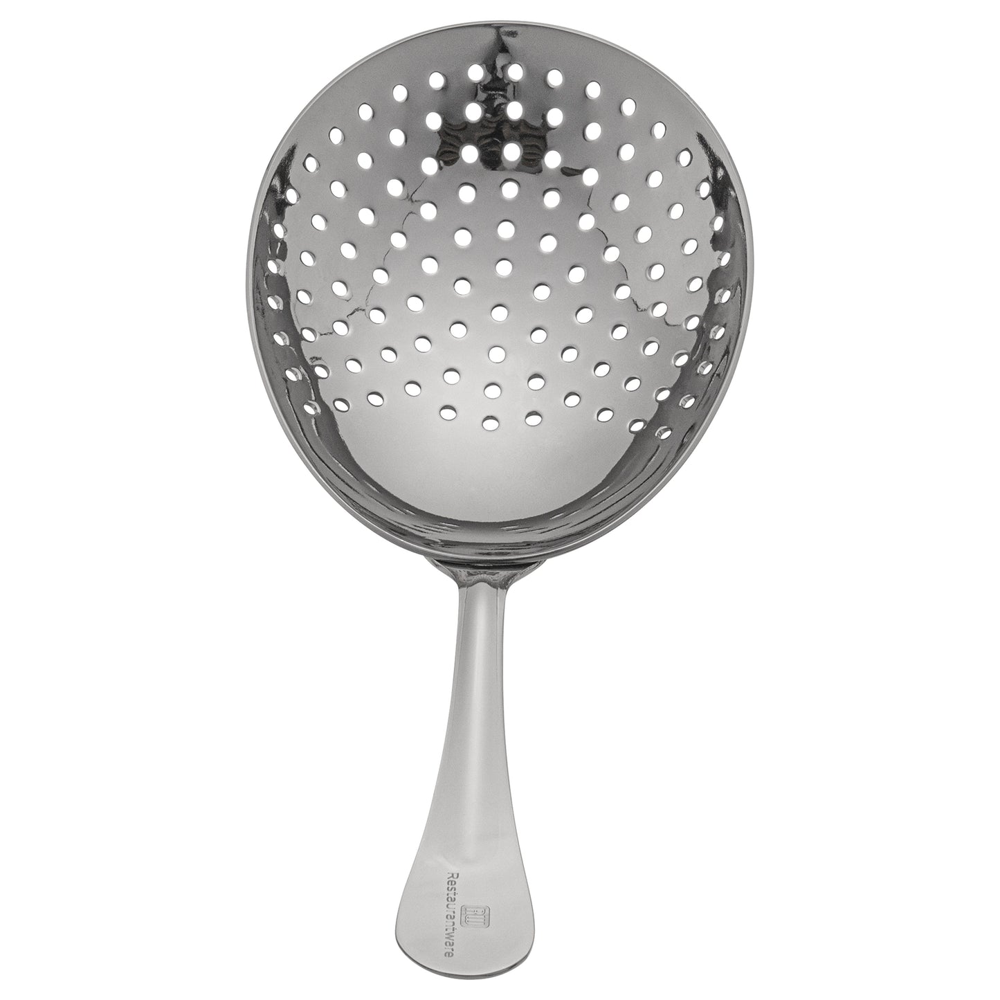Bar Lux Black-Plated Stainless Steel Julep Strainer - 6 1/2" - 1 count box