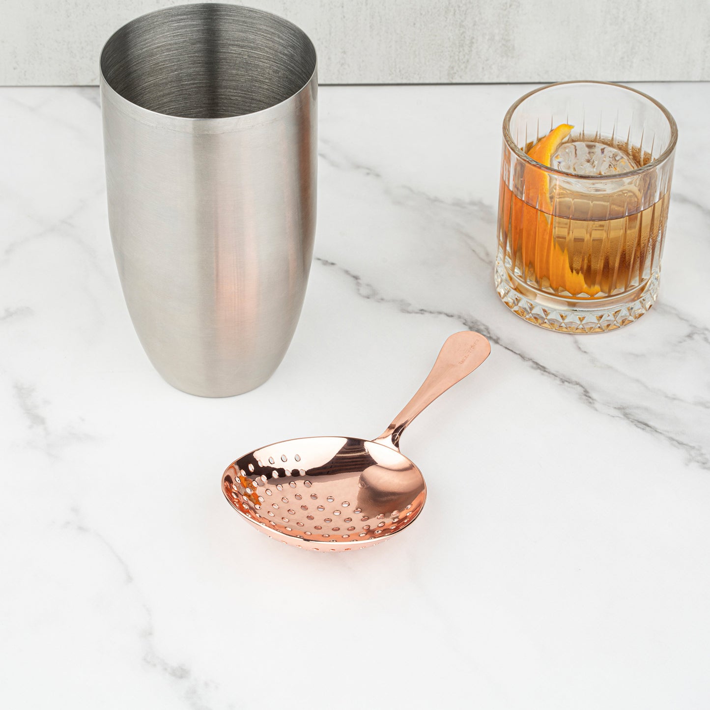 Bar Lux Copper-Plated Stainless Steel Julep Strainer - 6 1/2" - 1 count box