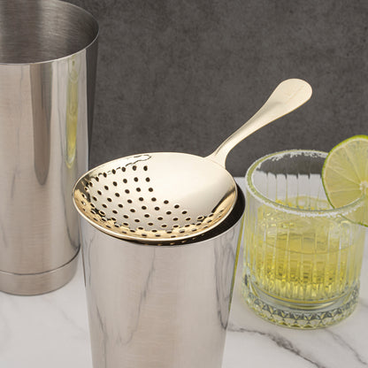 Bar Lux Gold-Plated Stainless Steel Julep Strainer - 6 1/2" - 1 count box
