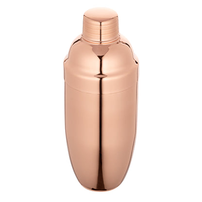 Bar Lux 24 oz Copper-Plated Stainless Steel Cobbler Shaker - 3 1/4" x 3 1/4" x 8 3/4" - 1 count box