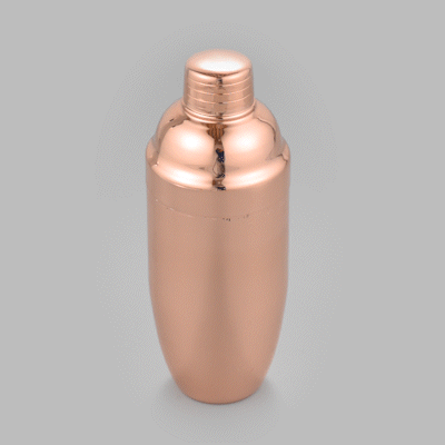 Bar Lux 24 oz Copper-Plated Stainless Steel Cobbler Shaker - 3 1/4" x 3 1/4" x 8 3/4" - 1 count box
