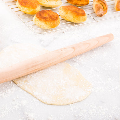 Pastry Tek Natural Wood French Rolling Pin - Tapered - 18" - 1 count box
