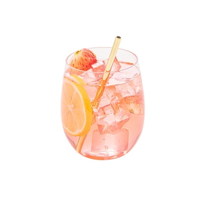 Bar Lux Gold-Plated Stainless Steel Straw - 5" - 2 count box