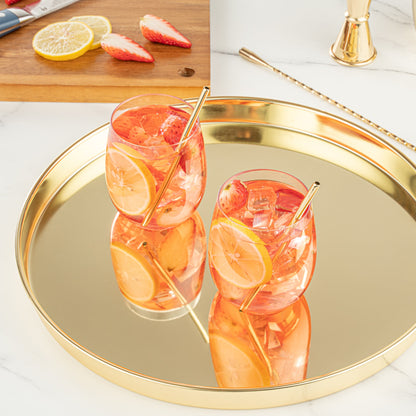 Bar Lux Gold-Plated Stainless Steel Straw - 5" - 2 count box