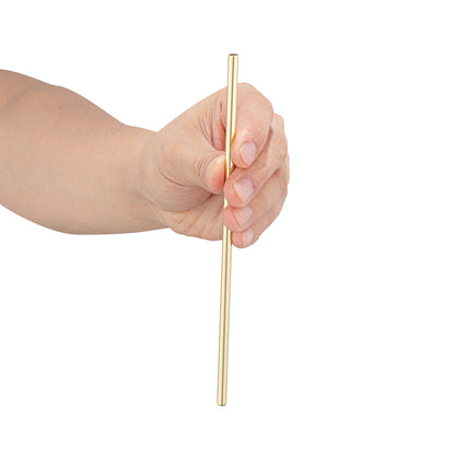 Bar Lux Gold-Plated Stainless Steel Straw - 7 1/2" - 2 count box