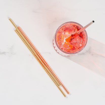 Bar Lux Stainless Steel Straw - 7 1/2" - 2 count box