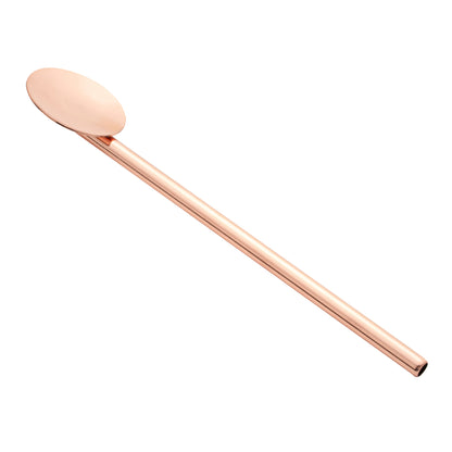 Bar Lux Copper-Plated Stainless Steel Julep Spoon Straw - 5" - 2 count box