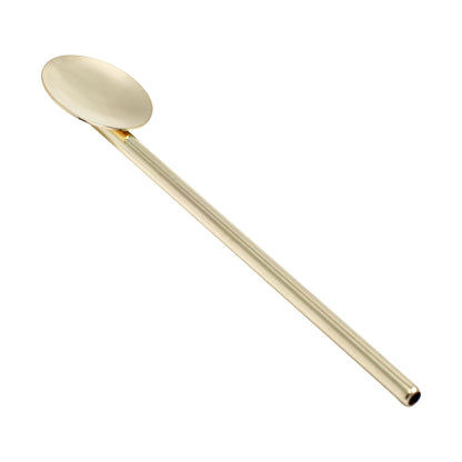 Bar Lux Gold-Plated Stainless Steel Julep Spoon Straw - 5" - 2 count box