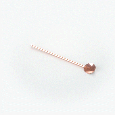 Bar Lux Copper-Plated Stainless Steel Julep Spoon Straw - 7 1/2" - 2 count box