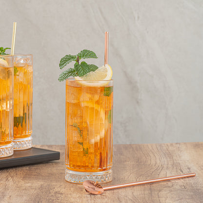Bar Lux Copper-Plated Stainless Steel Julep Spoon Straw - 7 1/2" - 2 count box
