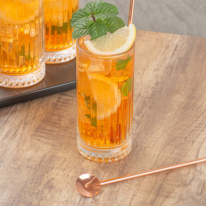 Bar Lux Copper-Plated Stainless Steel Julep Spoon Straw - 7 1/2" - 2 count box
