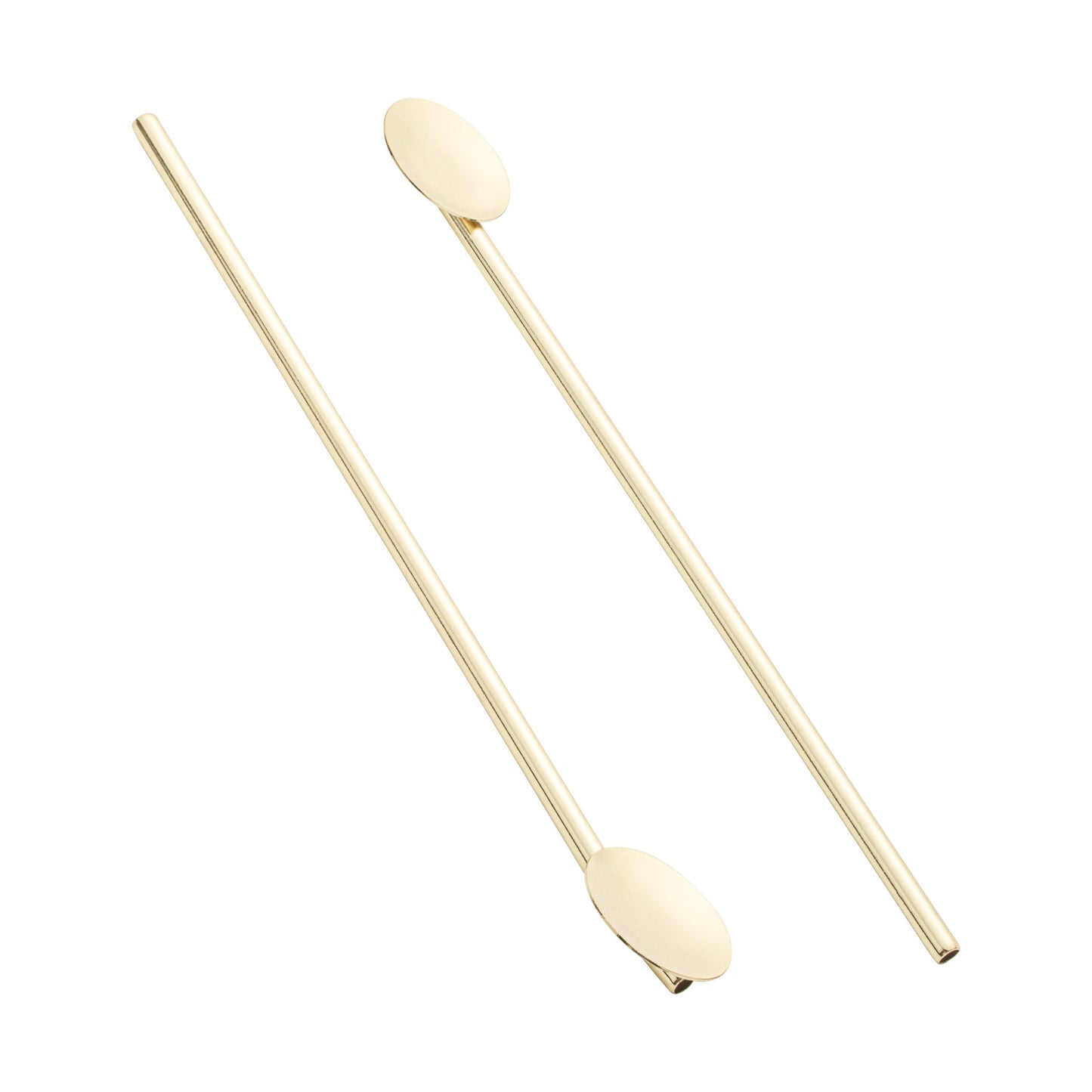 Bar Lux Gold-Plated Stainless Steel Julep Spoon Straw - 7 1/2" - 2 count box