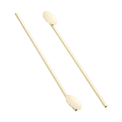Bar Lux Gold-Plated Stainless Steel Julep Spoon Straw - 7 1/2" - 2 count box