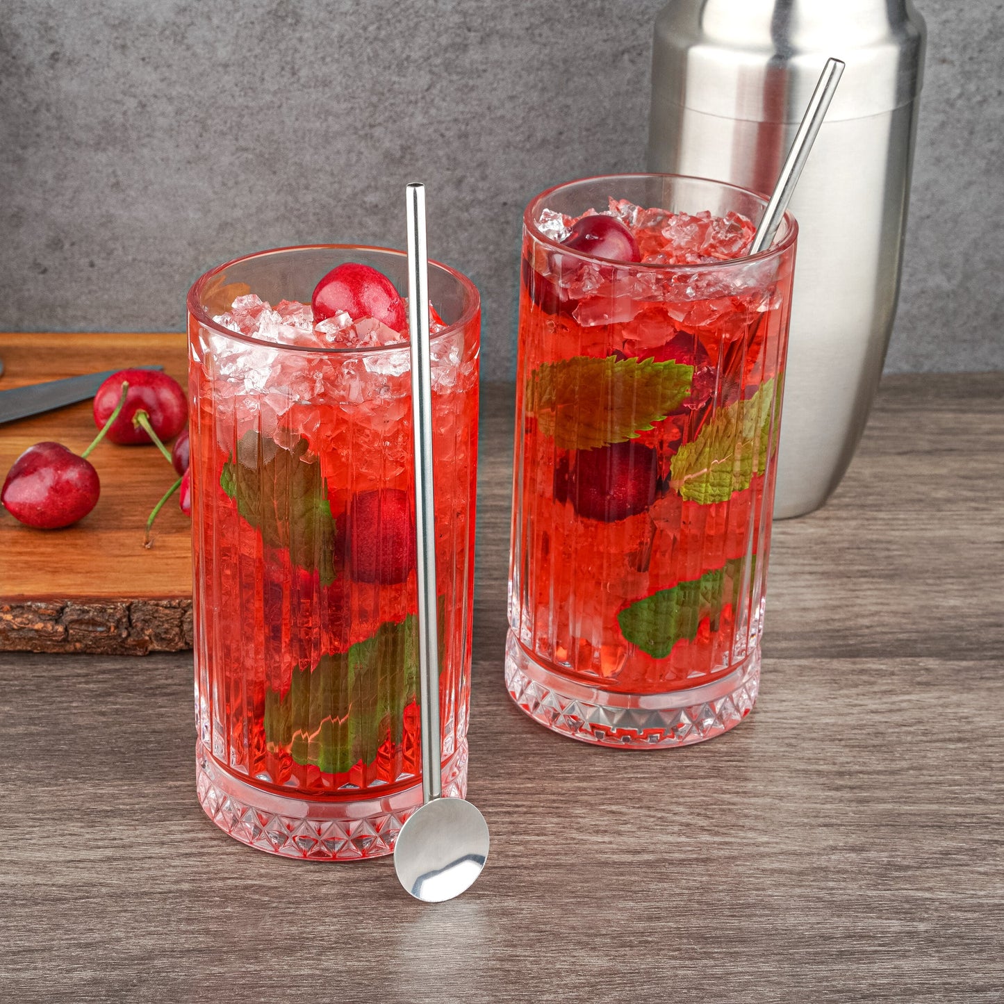 Bar Lux Stainless Steel Julep Spoon Straw - 7 1/2" - 2 count box