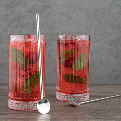 Bar Lux Stainless Steel Julep Spoon Straw - 7 1/2" - 2 count box