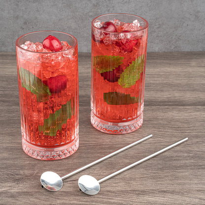 Bar Lux Stainless Steel Julep Spoon Straw - 7 1/2" - 2 count box