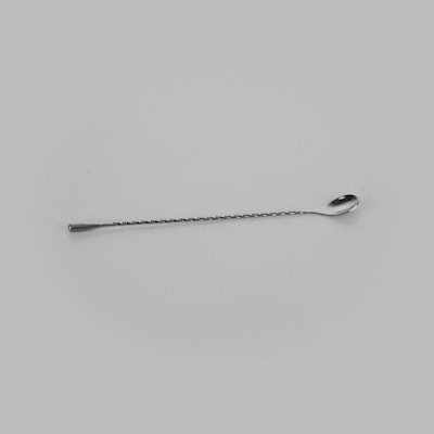 Bar Lux Black-Plated Stainless Steel Belicoso Barspoon - 12" - 1 count box