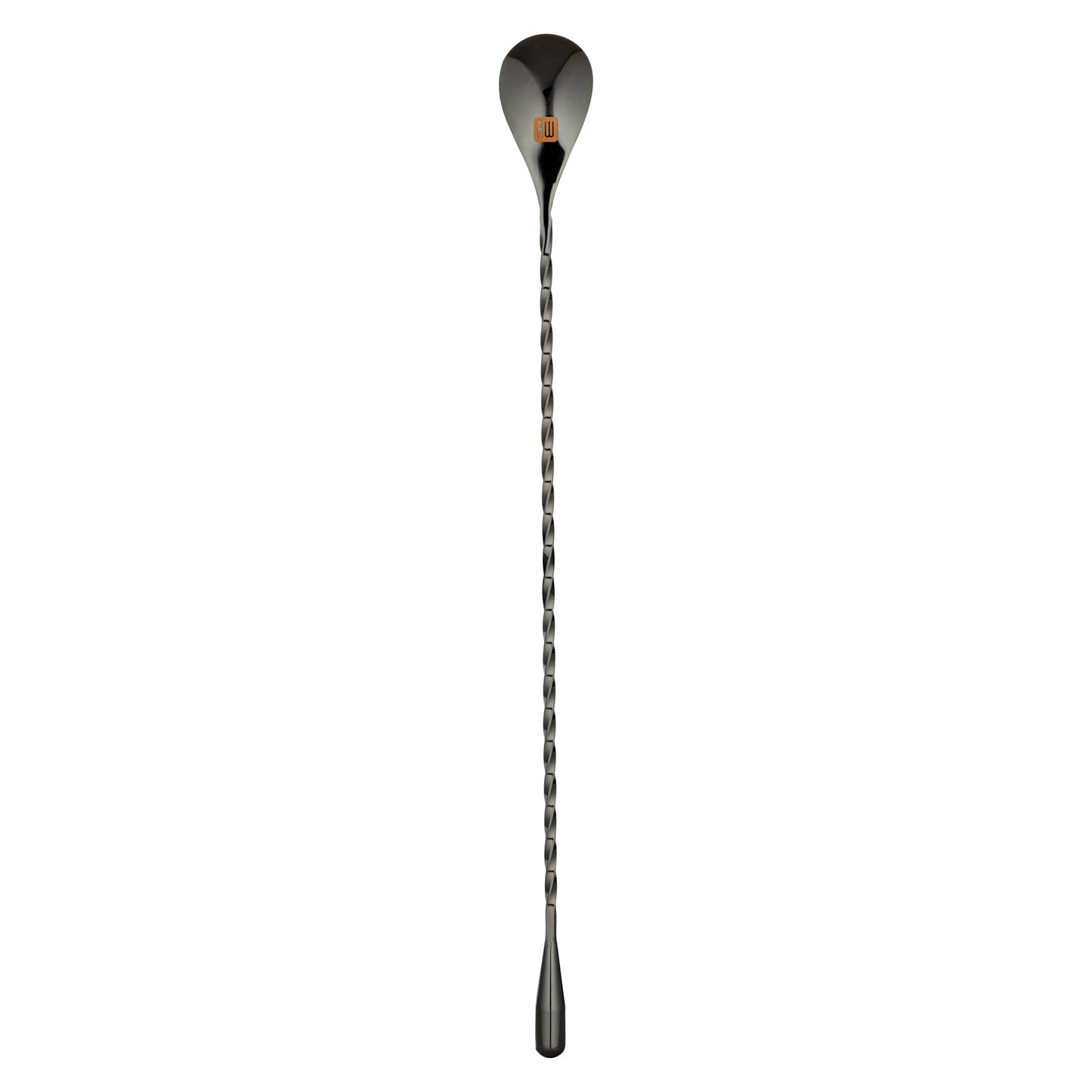 Bar Lux Black-Plated Stainless Steel Belicoso Barspoon - 12" - 1 count box