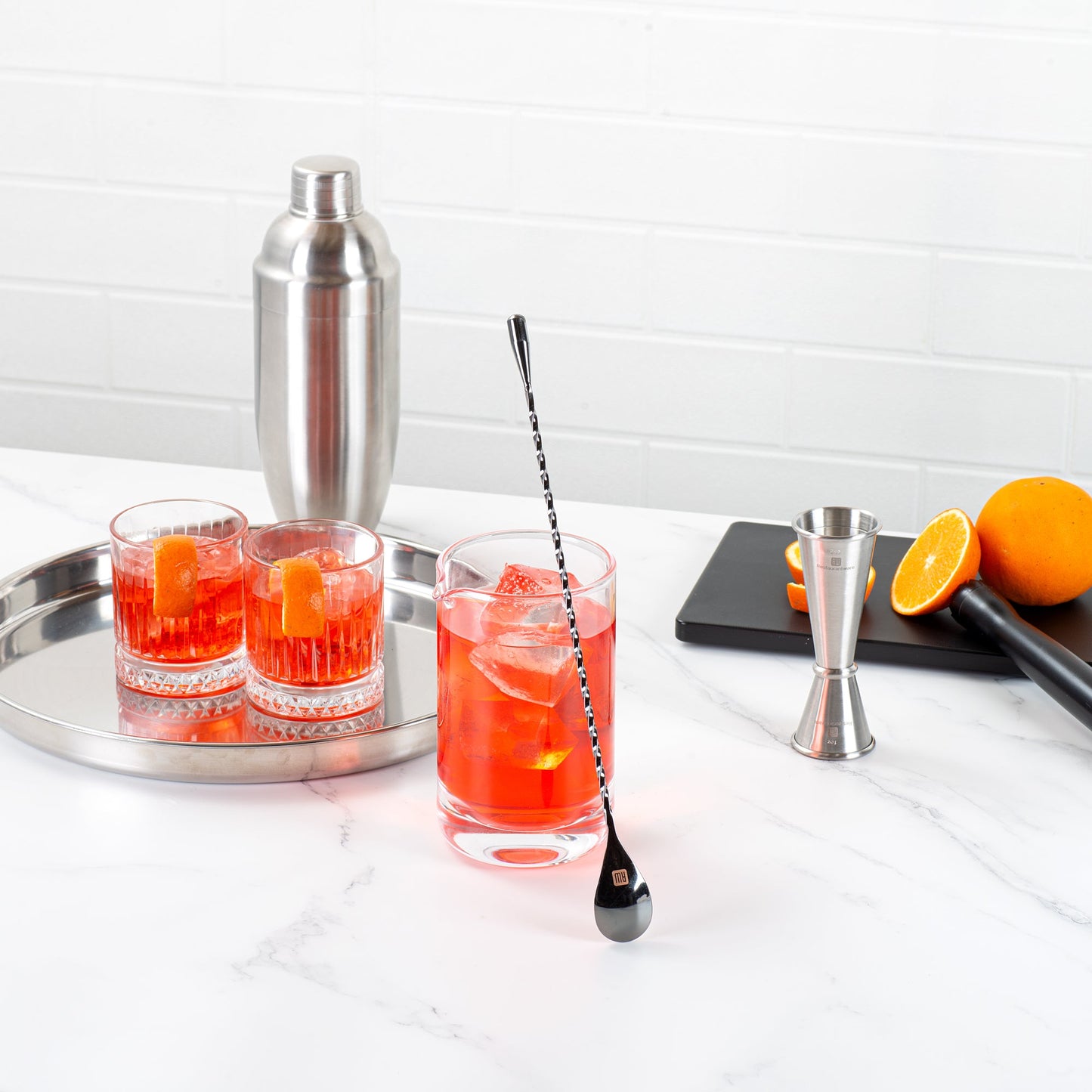 Bar Lux Black-Plated Stainless Steel Belicoso Barspoon - 12" - 1 count box