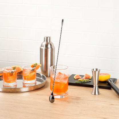 Bar Lux Black-Plated Stainless Steel Belicoso Barspoon - 16" - 1 count box