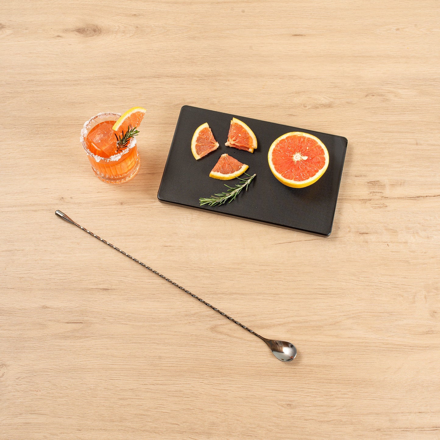 Bar Lux Black-Plated Stainless Steel Belicoso Barspoon - 16" - 1 count box