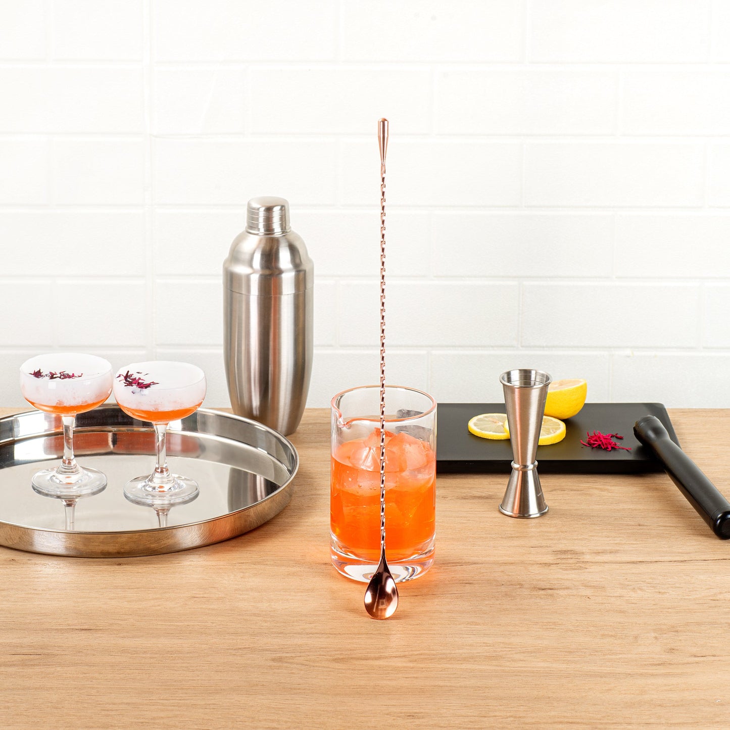 Bar Lux Copper-Plated Stainless Steel Belicoso Barspoon - 16" - 1 count box
