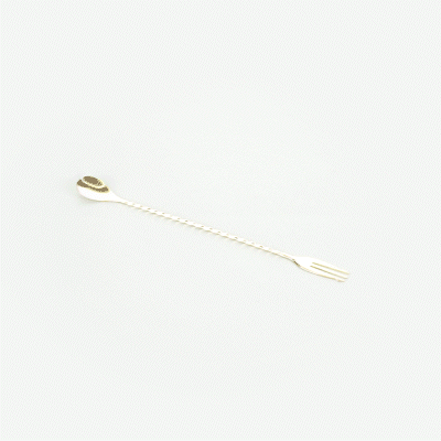 Bar Lux Gold-Plated Stainless Steel Trident Barspoon - 12" - 1 count box